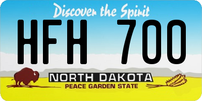 ND license plate HFH700