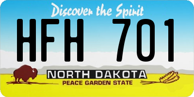 ND license plate HFH701