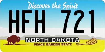ND license plate HFH721