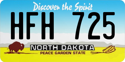 ND license plate HFH725