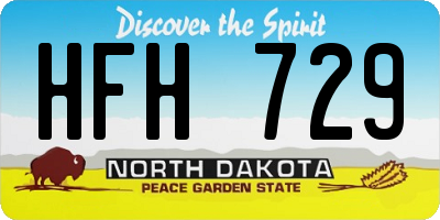 ND license plate HFH729