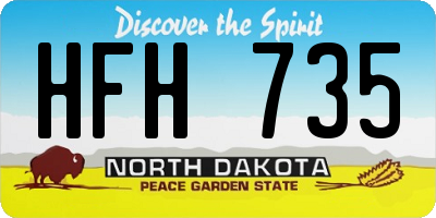 ND license plate HFH735