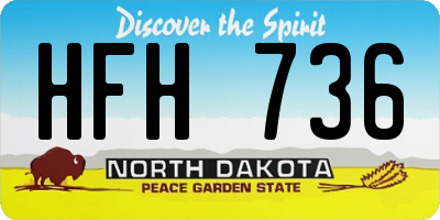 ND license plate HFH736