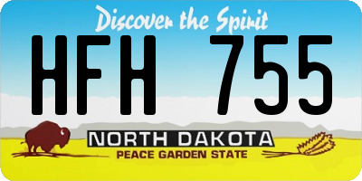 ND license plate HFH755