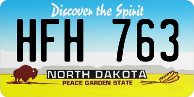 ND license plate HFH763