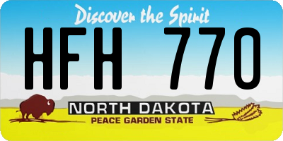 ND license plate HFH770
