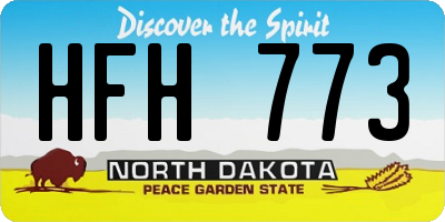 ND license plate HFH773