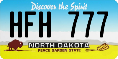 ND license plate HFH777
