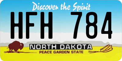 ND license plate HFH784