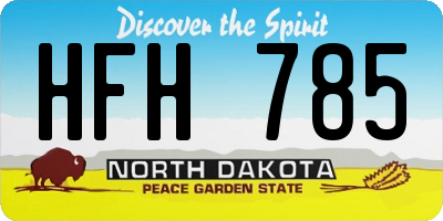 ND license plate HFH785