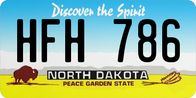 ND license plate HFH786