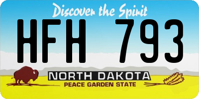 ND license plate HFH793