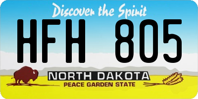 ND license plate HFH805