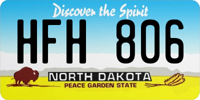 ND license plate HFH806