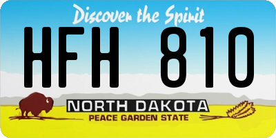ND license plate HFH810