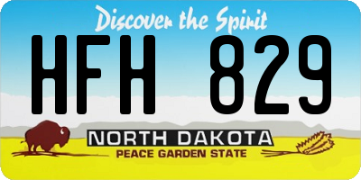 ND license plate HFH829