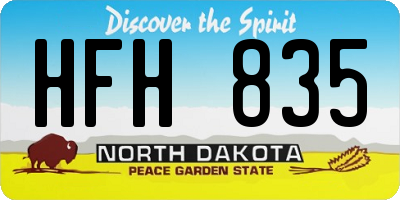 ND license plate HFH835