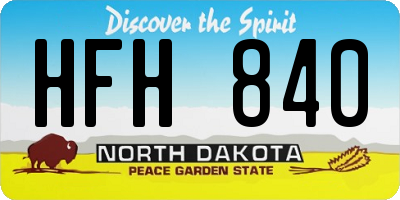 ND license plate HFH840