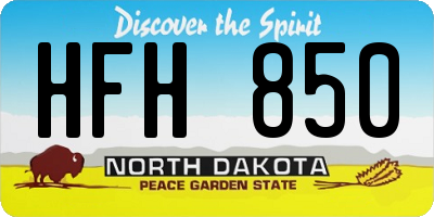 ND license plate HFH850