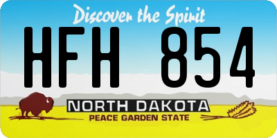 ND license plate HFH854
