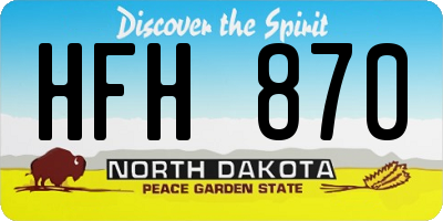 ND license plate HFH870