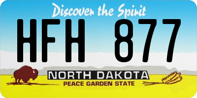 ND license plate HFH877