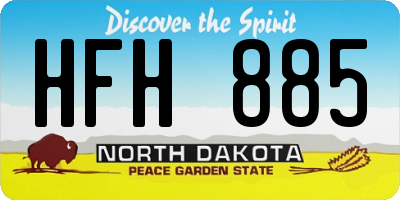 ND license plate HFH885