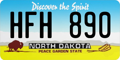 ND license plate HFH890