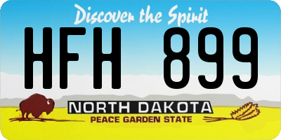 ND license plate HFH899
