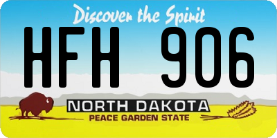 ND license plate HFH906
