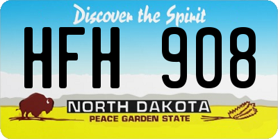 ND license plate HFH908