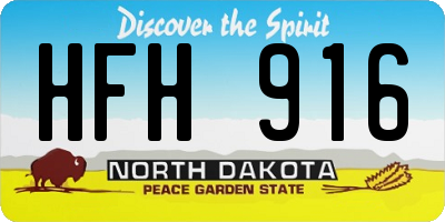 ND license plate HFH916