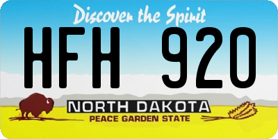 ND license plate HFH920