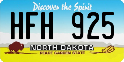 ND license plate HFH925
