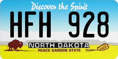 ND license plate HFH928
