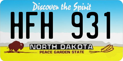 ND license plate HFH931