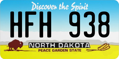 ND license plate HFH938
