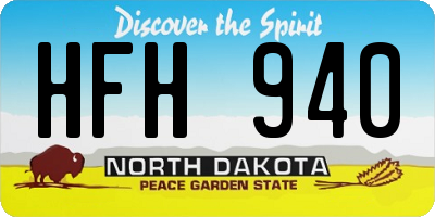 ND license plate HFH940