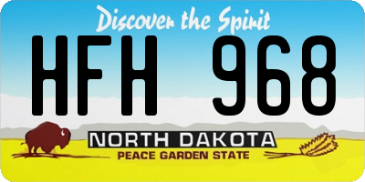 ND license plate HFH968
