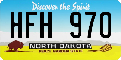 ND license plate HFH970