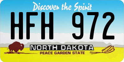 ND license plate HFH972