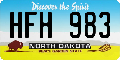 ND license plate HFH983