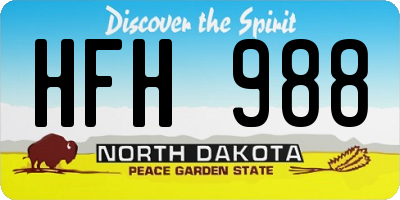 ND license plate HFH988