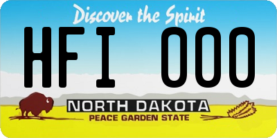 ND license plate HFI000