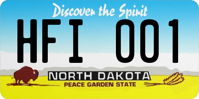 ND license plate HFI001