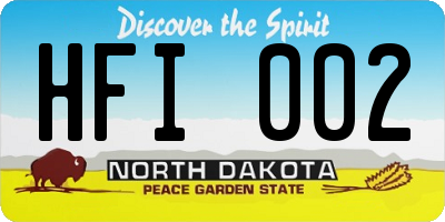 ND license plate HFI002