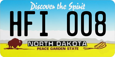ND license plate HFI008