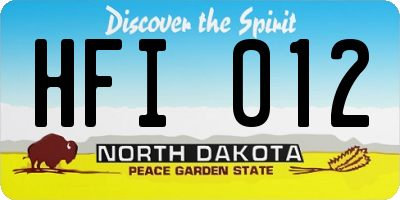 ND license plate HFI012