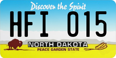ND license plate HFI015