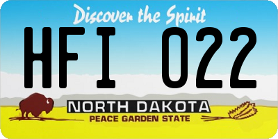 ND license plate HFI022